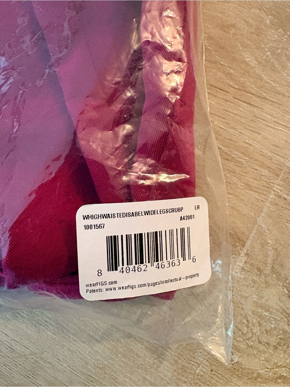 NWT FIGS Isabel High Waisted Wide Leg Scrub Pants Large Dark Magenta - Picture 2 of 2